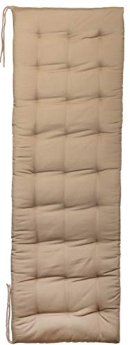 Brandsseller Cojín de Banco 140x40x4 cm – para Banco de jardín y Banco de Comedor – Impermeable, fácil de Limpiar y Acolchado Suave – Uso Interior y Exterior – Taupe/Beige