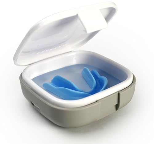 encase Étui de retenue dentaire avec bain dentaire – Étui hygiénique à double usage pour le stockage et l'immersion des protège-dents, ortho Retainers + appareils dentaires (gris)
