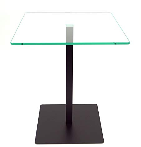 freeroom24 Designer Beistelltisch Glas Schwarz Matt 40x40x80cm - Wohnzimmertisch - Stabiler Couchtisch - praktischer Coffee Table eckig - Kleiner Kaffeetisch - Glastisch - Sofatisch - Made in Germany