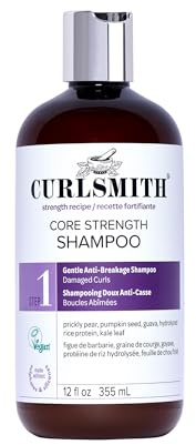 CURLSMITH Core Strength Shampoo - Strengthening Shampoo for Curly Hair, A Gentle Daily Cleanser for Weak Curls, For All Curl Types, Vegan & Cruelty Free (12 oz)