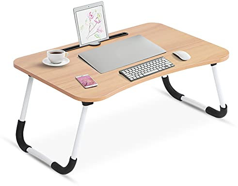 Tavolino pieghevole per computer portatile, scrivania per computer portatile, vassoio per la colazione, supporto per computer portatile, multifunzione, per letto da letto, divano, letto
