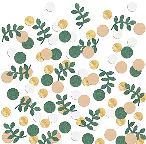 Baby Shower Confetti Scatter Table Decoration Supplies Golden Green Eucalyptus Greenery Branches Nature-Theme Party Bridal Shower Party Wedding Nursery Decor 210 pcs