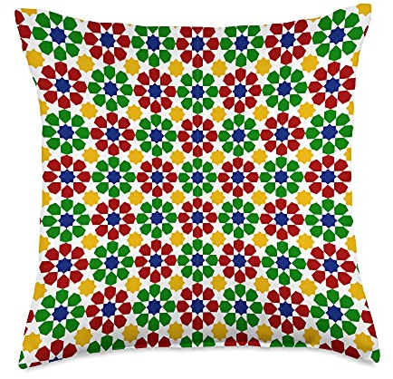 Moorish American moroccan zelij Amexem Moor Throw Pillow