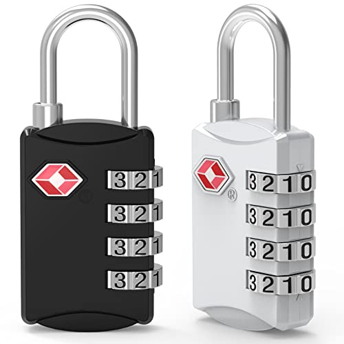 Lucchetto Valigia TSA, [2 Pcs] Diyife Lucchetto Combinazione Viaggio, Lucchetto TSA, Lucchetti per Bagagli, 4 Cifre Lucchetto Armadietto per Valigie Bagaglio Borsa Palestra Armadietti,Nero & Argento | Lucchetto TSA, 4 Cifre Lucchetto Armadietto per Valigie, Bagaglio, Borsa Palestra, Armadietti, Nero e Argento