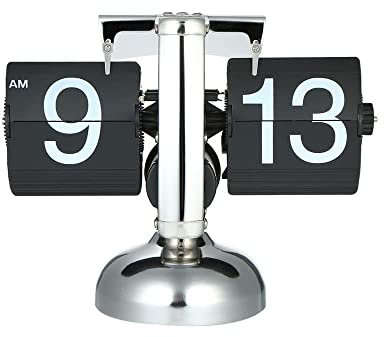 Kavolet Orologio da Tavolo, Orologio a ribalta Retro, Orologio da Tavolo su Piccola Scala, Orologio con quadrante, Orologio al Quarzo a Scatto Interno in Acciaio Inossidabile, Decorazione da Tavolo
