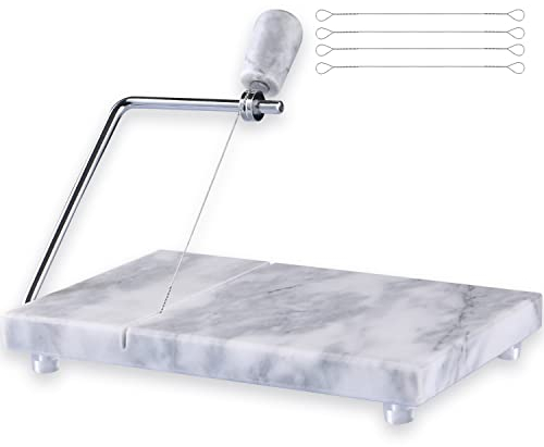 SIPARUI Käsehobel, Käseschneider, strapazierfähig, 12,7 x 20,3 cm, polierter Marmor, Käsehobel, Brett für Käse, Butter, Fleisch, andere Vorspeisen (weiß grau)