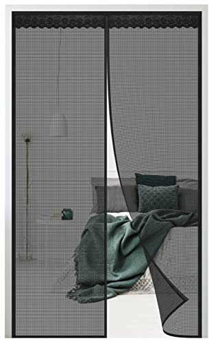 Zanzariera Magnetica per Porte,70x180cm(W*H)Tenda Zanzariera Porta Ingresso Cortile, Anti Insetti Traspirante Chiusura Automatica,Facile da Installare,per Balcone, Soggiorno, Patio,Black-a