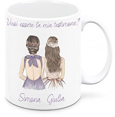Mr. Gadgets Taza de cerámica personalizable con nombres de testigo de boda (12)