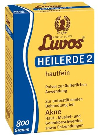 Luvos Heilerde 2 hautfein Pulver - Naturheilmittel bei Akne - Vielseitig äußerlich anwendbar bei Hautproblemen, Entzündungen, Muskel- und Gelenkbeschwerden, sowie zur Haut- und Haarpflege - 800 Gramm