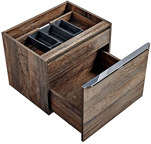 Lomadox Mobile lavabo da bagno, 60 cm, stile vintage, in legno di quercia, 2 aperture con chiusura morbida, 60 x 46 x 45,6 cm