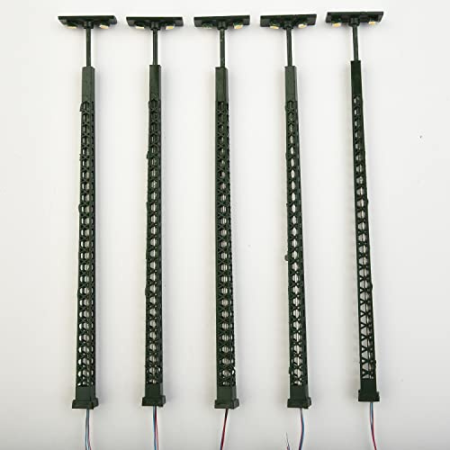 5 Stück Modelleisenbahn-Betriebsleuchten Gittermast HO-Maßstab Lampe Schienenlicht Layout 13,5 cm
