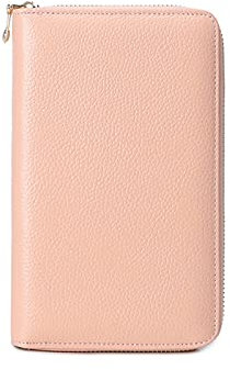 PORRASSO Reisepasshülle Reisezubehör mit RFID-Blocker Schutzhülle Tasche für Kreditkarten Leder Reisepass Tasche Damen Travel Passport Wallet Rosa