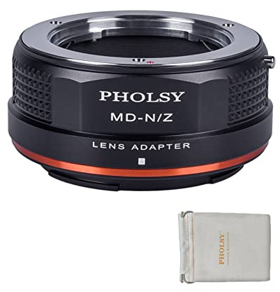 PHOLSY Linsadapter kompatibel med Minolta Rokkor MD/MC/SR objektiv och kompatibel med Nikon Z kamerahus, Z fc, Z30, Z9, Z8, Z6 II, Z7 II, Z6, Z7, Z7, Z5, Z50, MD på Z