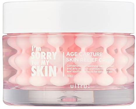 I'M SORRY FOR MY SKIN Age Capture, crema per il viso coreana per la cura della pelle, idratante per viso e collo, con acido ialuronico, anti-invecchiamento, crema gel antirughe, per donne (rosa, crema
