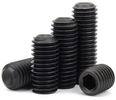 TULDYS M3 M4 M5 M6 M7 M8 Feingewinde Schwarz 12,9 Stahl Innensechskant Innensechskant Ringschneide Madenschraube Gewindestift(12.9 grade steel,10pcs M8x1x6)