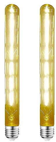 OUGEER Ampoules LED Edison Vintage E27 6W T30-300M, Blanc Chaud 2700K Long Tube E27 Tubulaire,Ampoule Rétro à Filament, Rétro Antique Lampe décorative, Non-Dimmable-Lot de 2