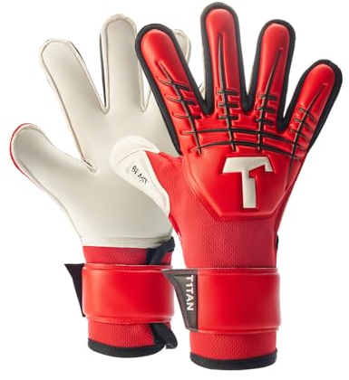 T1TAN Red Beast Junior 3.0 - Fussballhandschuhe für Kinder mit Außennaht - ohne Fingerschutz - Für die Profis der Zukunft - Gr. 4