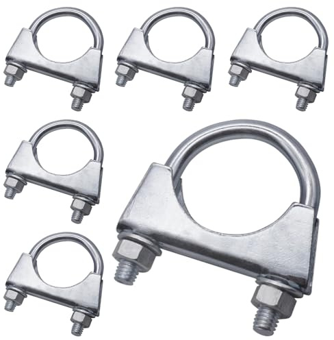 SKIR'CO (6 pezzi) Collari fermatubi per tubi con diametro 42 mm, Collari fermatubi a U, Supporti per tubi zincati