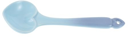BESTonZON Heart Shaped Ceramic Dessert Spoon Set, Blue Food-Grade Teaspoons for Couple, Reusable Coffee and Kitchen Stirring Spoons for Home and Party Use