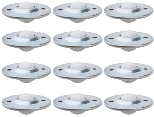 VGOL 12PCS Ball Transfers Bearing Carbon Steel Nylon Ball Rotation Caster Diameter 45mm Hole Spacing 31mm for Transmission 10-12kg Furniture/Appliances/Luggage