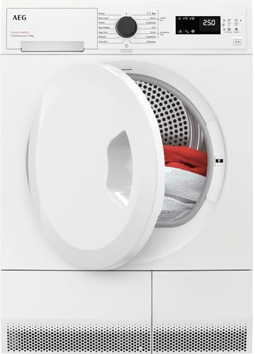AEG 5000 Condenser Tumble Dryer 8kg TXC508B2B, Freestanding Condenser Dryer 8kg Load, Anticrease, Delay Start, Cotton and Delicate Programmes, Interior light, Class B, White
