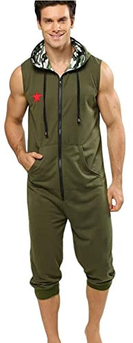 Ärmelloses Oberteil mit Kapuze, Herrenweste, Kapuzenoverall für Herren, bedruckte Weste, Kapuzenjumpsuits, Heim-Set, Frühling, Sommer, lässig, atmungsaktiv, Jumpsuits, Fitnessstudio-Shorts,
