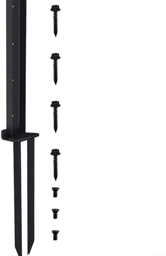 Alanmoship Heavy Duty Steel Fence Post Repair Stakes Kit Fixer Anchor Ground Spike Support Stake For Tilted Broken Fence Gate Sign Posts Or Mailbox(1pc)