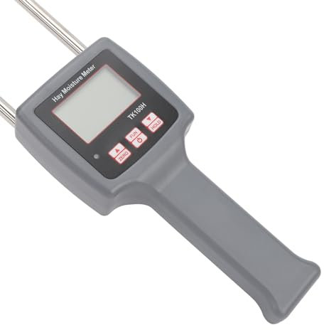 Lwuey Misuratore di umidità Portatile per Fieno, Misuratore di umidità Digitale Preciso con Sonda Temperatura Dell'acqua -10~60 ℃ Analizzatore di Contenuti Strumento LCD Digitale