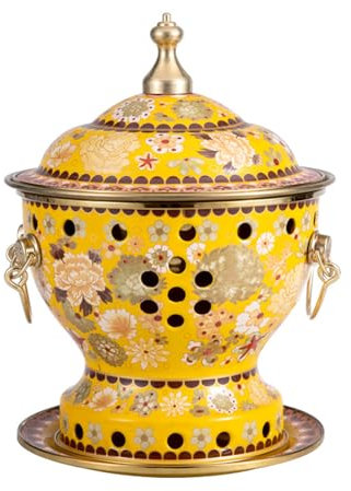 OYWEHECE Einzelperson Kleiner Kupfer Topf Altes Peking Kleiner Fettes Kuh Hot Chinese Chinese Traditionelle Cloisonne Hot Pot Handels Alkohol Aktien roter Kupfer Hot Pot,B