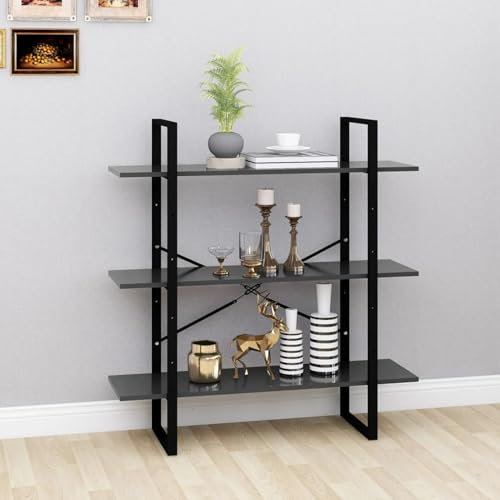 Fasba Bücherregal, Standregal, Aktenregal, Wandregal, Raumteiler, Regal, Raumtrenner, Büroregal, Mehrzweckregal, Grau 100x30x105 cm Holzwerkstoff