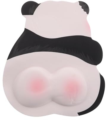 CAXUSD Ergonomisches Mauspad mit Handgelenkauflage Niedliches Panda Design rutschfeste Unterseite Weiche Textur Büro und Gaming Mauspad Rosa