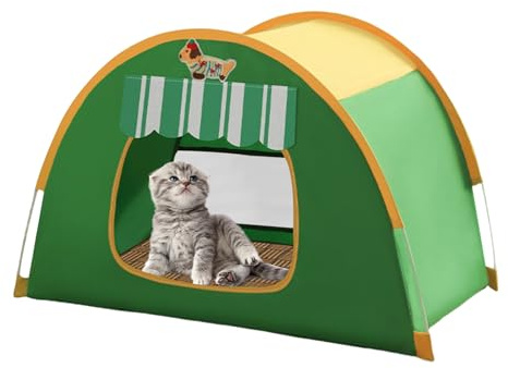 Haustierzelt | Katzen- und Hundezelt, wasserdicht, faltbar, atmungsaktiv, mit Luftstrom und Belüftung für kleine Hunde, Welpen, , drinnen und draußen, Hinterhof, Camping,