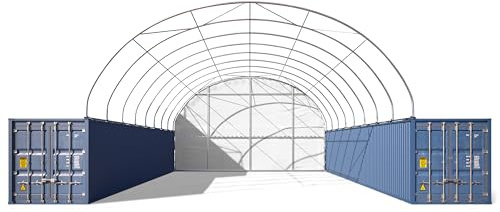 TOOLPORT Paroi arrière pour abri sur Container, Largeur 10m - Bâche PVC PRIMEtex 2300, Blanc