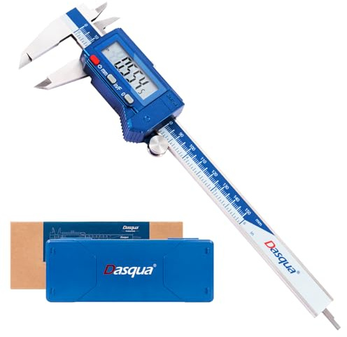 Dasqua 6” IP54 Digital Caliper, Stainless Steel Water-Resistant Precision Measuring Tool with Large LCD, Inch/Metric/Fraction Switch, Resolution 0.0005/0.01mm/1/128, Accuracy ±0.001/0.02mm
