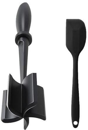 Meat Chopper for Ground Beef, 5-Blade Food Chopper with Beveled Wheels & Ergonomic Handle, Non-Scratch Potato Masher for Cooking, Taco, Pasta in Non-Stick Pans