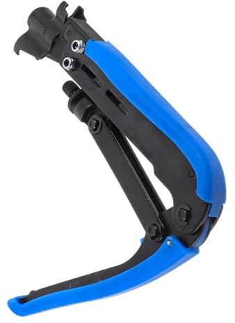DIYEAH Strumento Crimpatura Coassiale Professionale Pinza Crimpatrice per Video e Rete Facile Utilizzo e Design Compatibile con Vari Connettori e
