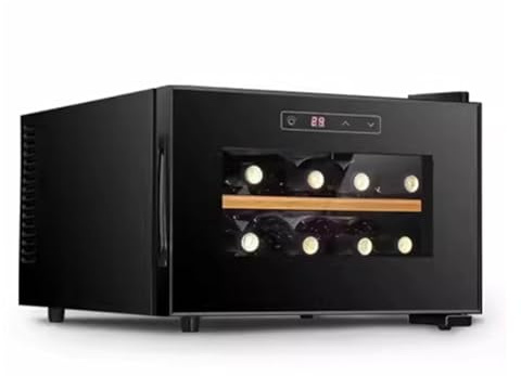 PP-Vic Mini Frigorifero Per Vino Indipendente, Temperatura Costante Con Touch Screen Digitale, Porta in Vetro Temperato, Refrigeratore Per Conservazione Divisa Da Banco, Per Bar, Casa,A 8