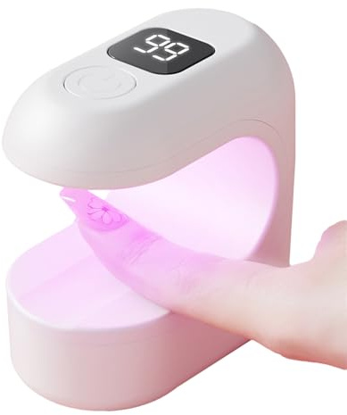 Liakyunf Lámpara UV para Uñas | Secador LED con 4 Temporizadores,Luz de Curado para Manicura de un Dedo | Para Chicas Profesionales Principiantes Viaje Hogar Salón Práctica