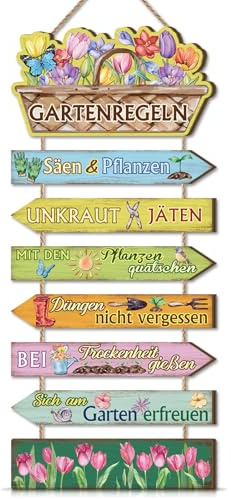 BINCUE Gartenregeln Schilder Garten Geschenke Türkranz Haustür Deko Balkon