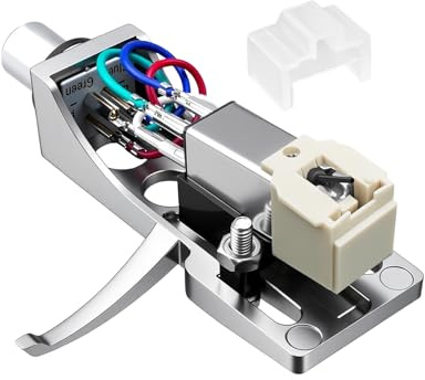 Silver Headshell, AT-3600L Magnetic Cartridge Compatible with Pioneer PLX-1000 PL-518 PL-530 PL-A35 PLX-500 PL-560 PL-200 PL-516 PL-255 PL-200X XL-A700 PL-A45D, Record Player Turntable Cartridge