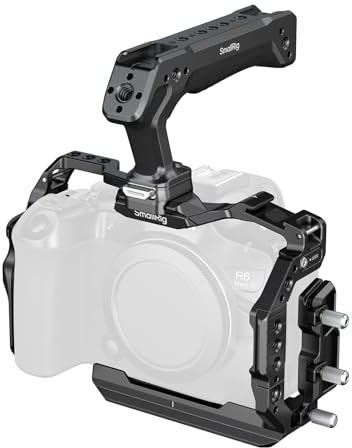 SMALLRIG R6 Mark III HawkLock Camera Cage Kit for Canon R6 Mark III / R6 Mark II, Full Cage with HawkLock Top Handle, Cable Clamp for HDMI, Built-in Quick Release Plate for Arca - 5957