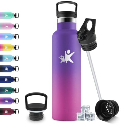 JAPORIA Borraccia Termica 750ml, Borraccia con Cannuccia, a Prova di Perdite, Facile Pulizia, senza BPA, Riutilizzabile, Water Botter per Adulto, Campeggio, Ciclismo, Lavoro, Viaggio