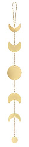 Mkono Moon Phase Wall Decor, Boho Gold Metal Hanging Celestial Vertical Art