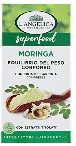 L'Angelica, Moringa, Integratore per l'Equilibrio del Peso Corporeo, per il Metabolismo dei Lipidi, a Base di Moringa, Garcinia e Cromo, Formato da 60 Compresse