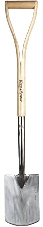Kent & Stowe Kid's Stainless Steel Graben Spaten, Kompakter und Leichter Gartenspaten, Entwickelt für wachsende Gärtner, Ganzjährig Gartengeräte aus Edelstahl und Eschenholz