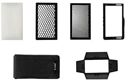 Boling BL-P1 RGB LED Lighting Accessories Kit with Honeycomb,Soft diffuser,Bardoor and Carrying bag