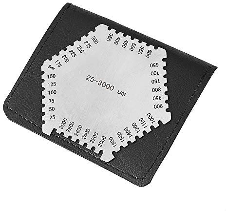 Yosoo Health Gear Wet Film Thickness Gauge, Stainless Steel Hexagon Comb, 25-3000µm Measurement Range