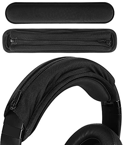Geekria Medium Cooling-Gel Hook and Loop Headband Cover + Pad Set Protector No Tool Needed Compatible with HyperX, Turtle Beach, Razer, SteelSeries, Logitech, Corsair Headphones