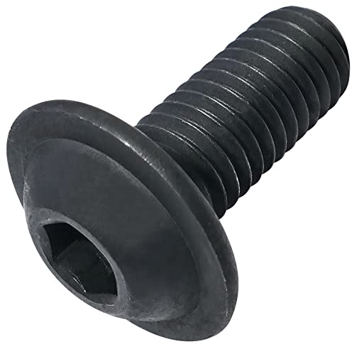 AERZETIX - C53427 - Satz von 10 Schrauben M8x20mm gewölbter kopf mit basis - sechseckiger abdruck/innensechskant - härte 10.9 - aus geschwärztem kohlenstoffstahl