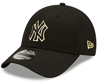 New Era New York Yankees MLB Cap Fanaccessoire Basecap Kopfbedeckung Snapback gebogener Schirm Schwarz - One-Size